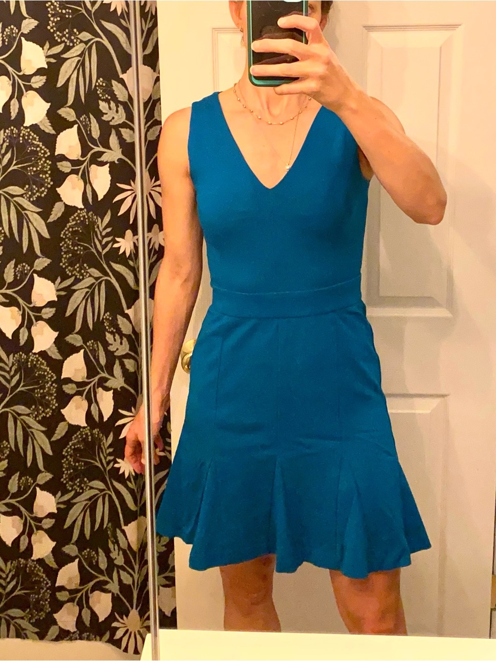 Y2K vibrant fit and flare blue Banana Republic dress